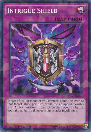 Intrigue Shield [BP03-EN231] Shatterfoil Rare | Tables and Towers