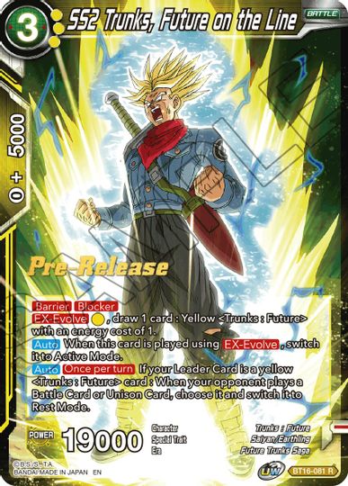 SS2 Trunks, Future on the Line (BT16-081) [Realm of the Gods Prerelease Promos] | Tables and Towers