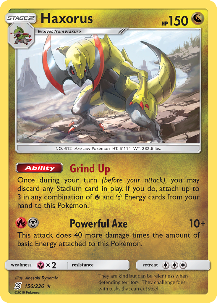 Haxorus (156/236) [Sun & Moon: Unified Minds] | Tables and Towers