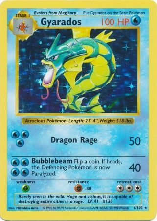 Gyarados (6/102) [Base Set Shadowless Unlimited] | Tables and Towers