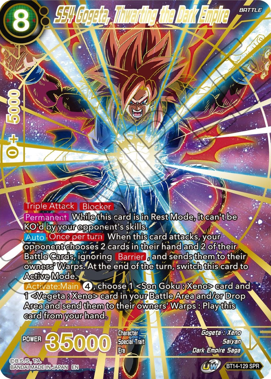 SS4 Gogeta, Thwarting the Dark Empire (SPR) (BT14-129) [Cross Spirits] | Tables and Towers