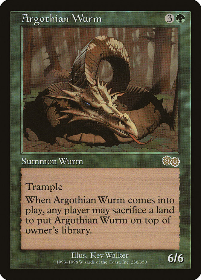 Argothian Wurm [Urza's Saga] | Tables and Towers