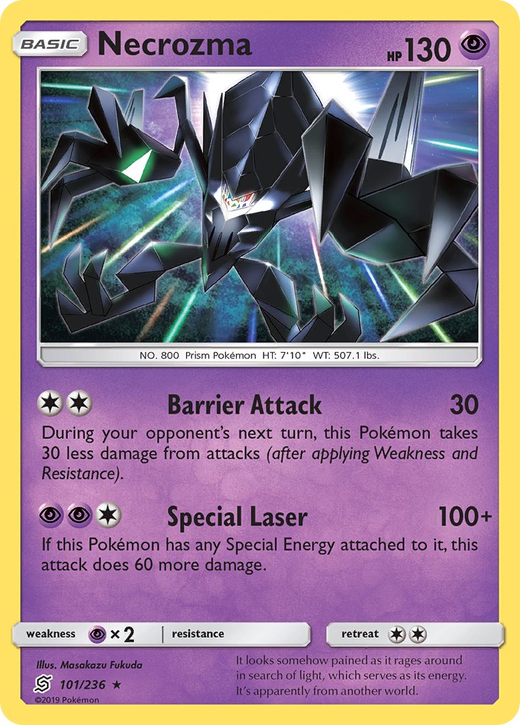 Necrozma (101/236) (Cracked Ice Holo) (Theme Deck Exclusive) [Sun & Moon: Unified Minds] | Tables and Towers