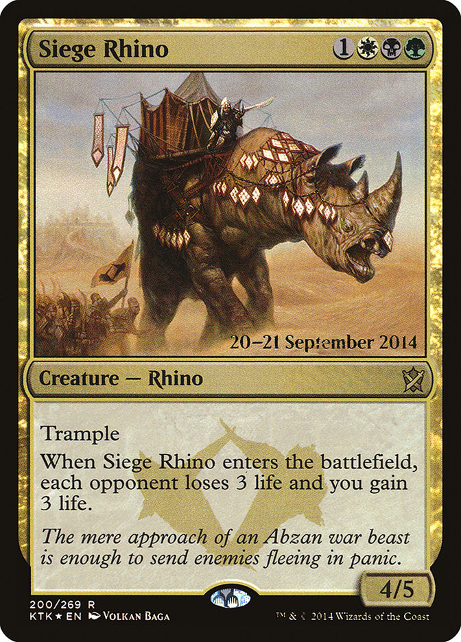 Siege Rhino [Khans of Tarkir Prerelease Promos] | Tables and Towers