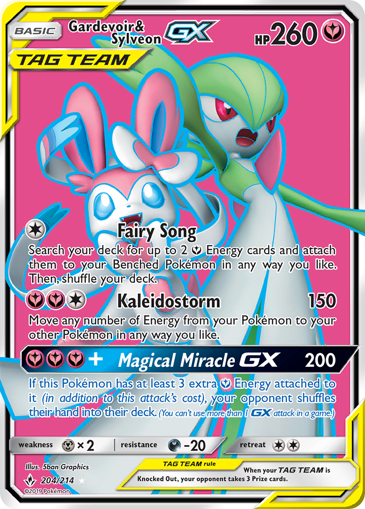 Gardevoir & Sylveon GX (204/214) [Sun & Moon: Unbroken Bonds] | Tables and Towers