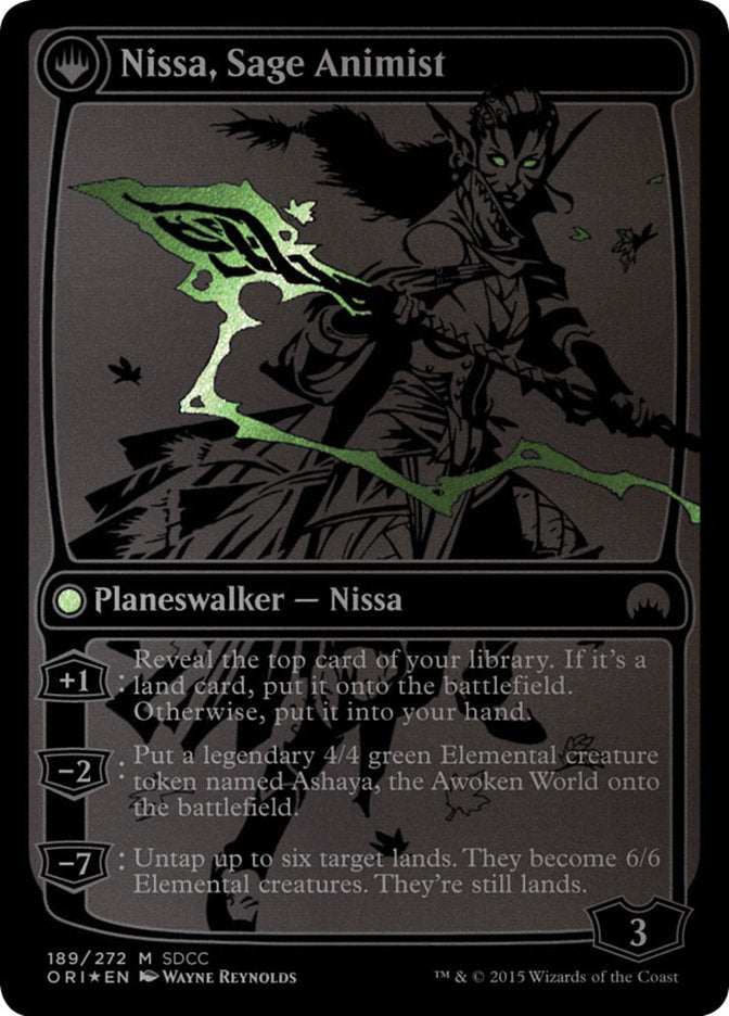 Nissa, Vastwood Seer // Nissa, Sage Animist [San Diego Comic-Con 2015] | Tables and Towers