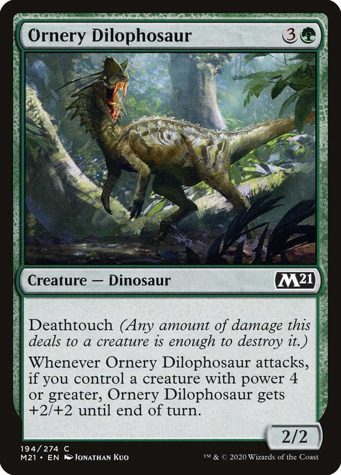 Ornery Dilophosaur [Core Set 2021] | Tables and Towers