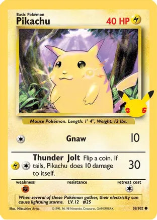 Pikachu (58/102) (25th Anniversary) (Jumbo Card) [Celebrations: 25th Anniversary] | Tables and Towers