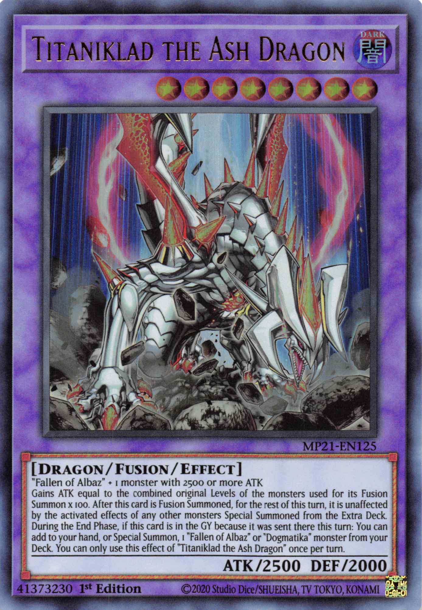 Titaniklad the Ash Dragon [MP21-EN125] Ultra Rare | Tables and Towers