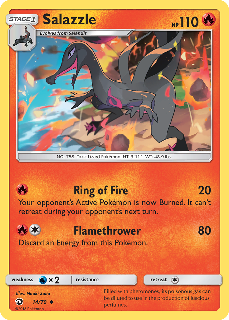 Salazzle (14/70) [Sun & Moon: Dragon Majesty] | Tables and Towers