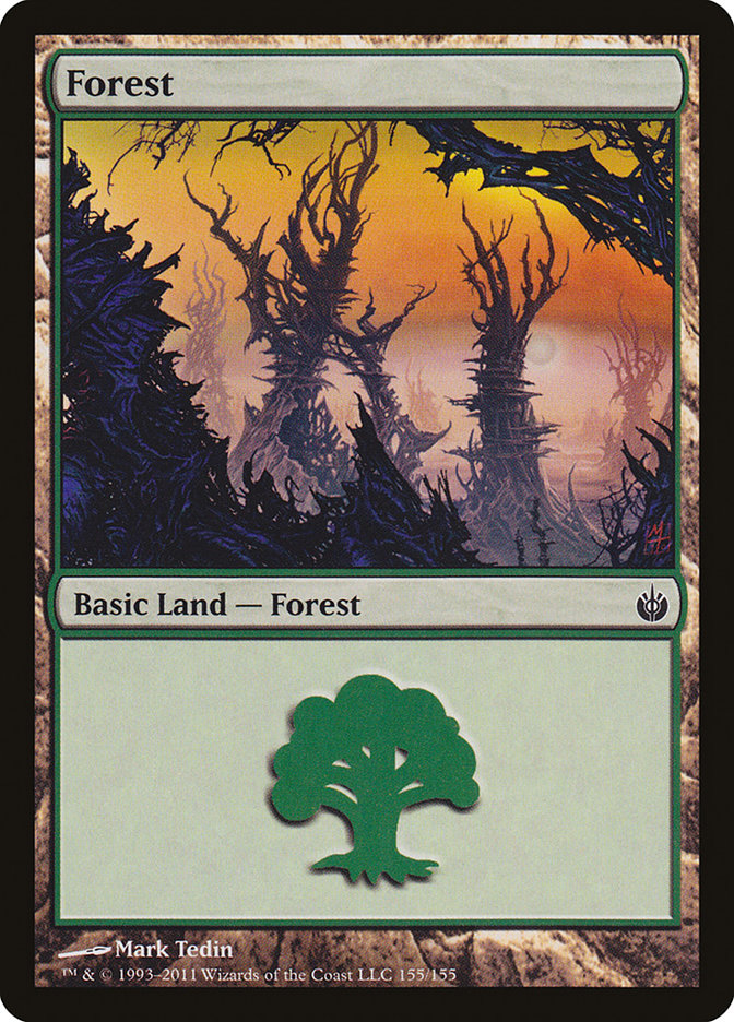 Forest (155) [Mirrodin Besieged] | Tables and Towers