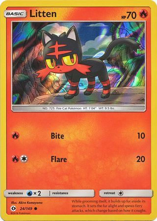 Litten (24/149) (Water Web Holo) [Sun & Moon: Base Set] | Tables and Towers