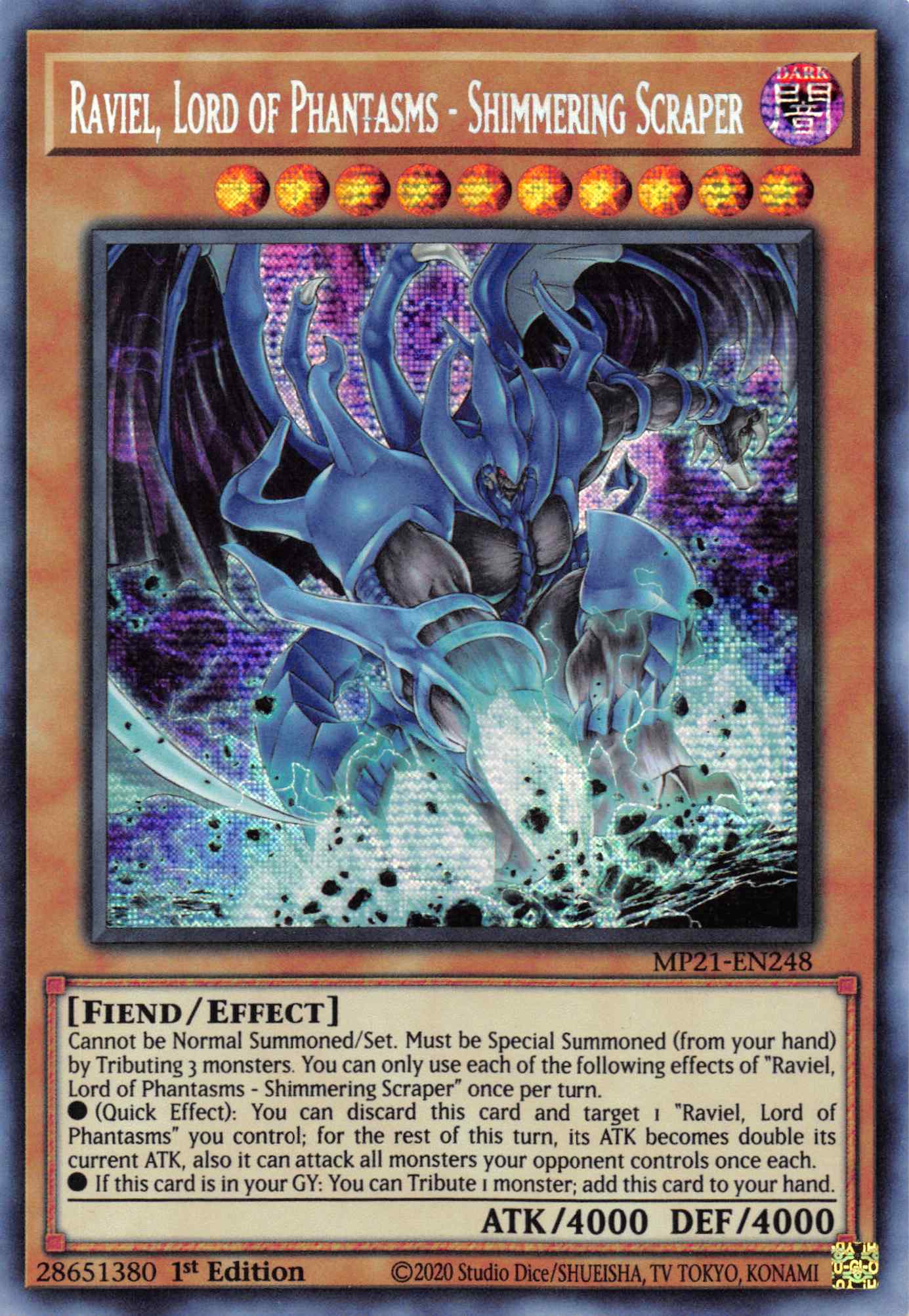 Raviel, Lord of Phantasms - Shimmering Scraper [MP21-EN248] Prismatic Secret Rare | Tables and Towers