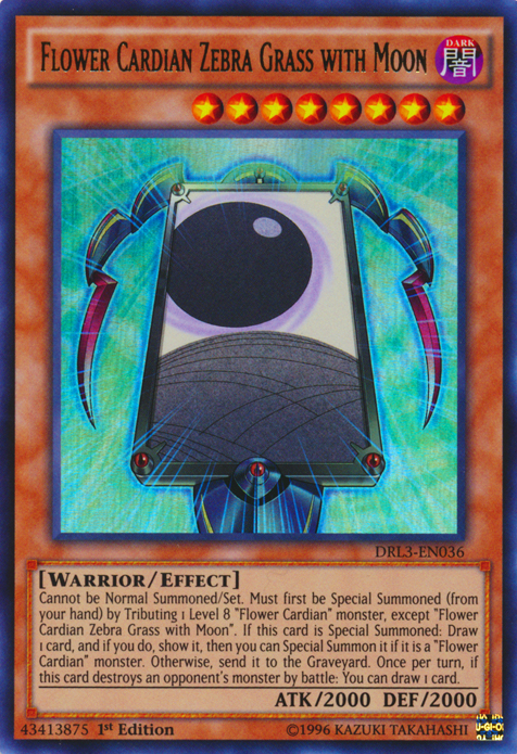 Flower Cardian Zebra Grass with Moon [DRL3-EN036] Ultra Rare | Tables and Towers