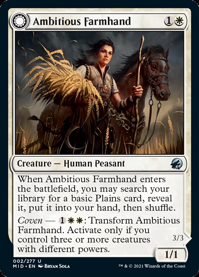 Ambitious Farmhand // Seasoned Cathar [Innistrad: Midnight Hunt] | Tables and Towers