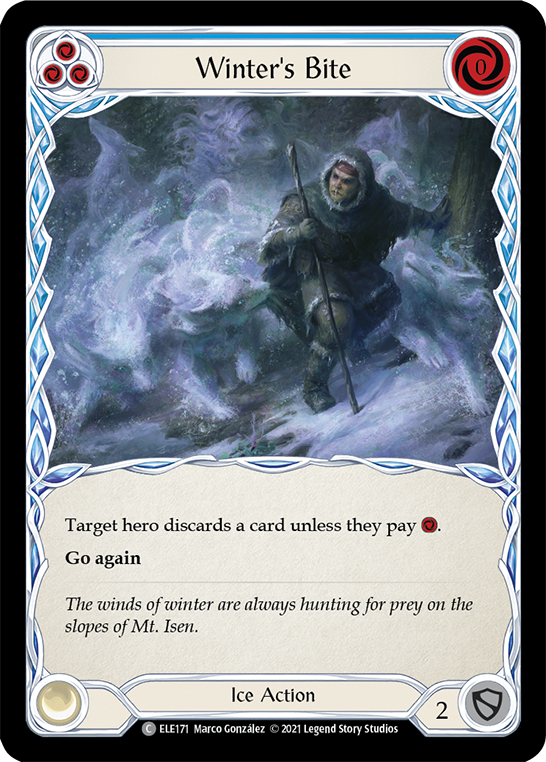 Winter's Bite (Blue) [ELE171] (Tales of Aria)  1st Edition Rainbow Foil | Tables and Towers