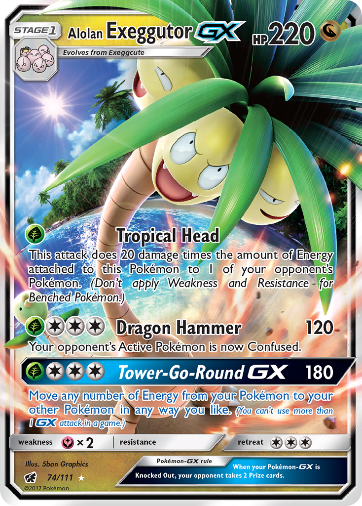 Alolan Exeggutor GX (74/111) [Sun & Moon: Crimson Invasion] | Tables and Towers