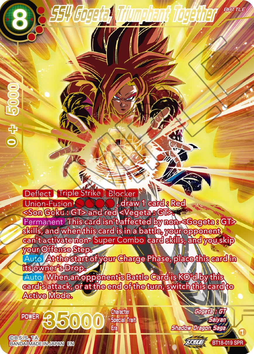 SS4 Gogeta, Triumphant Together (SPR) (BT18-019) [Dawn of the Z-Legends] | Tables and Towers