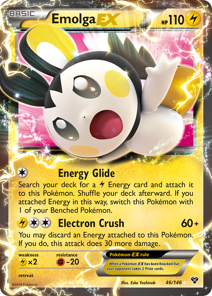 Emolga EX (46/146) [XY: Base Set] | Tables and Towers