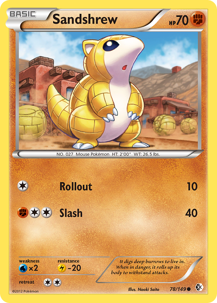 Sandshrew (78/149) [Black & White: Boundaries Crossed] | Tables and Towers