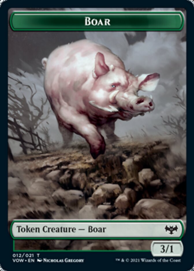 Wolf (011) // Boar Double-Sided Token [Innistrad: Crimson Vow Tokens] | Tables and Towers