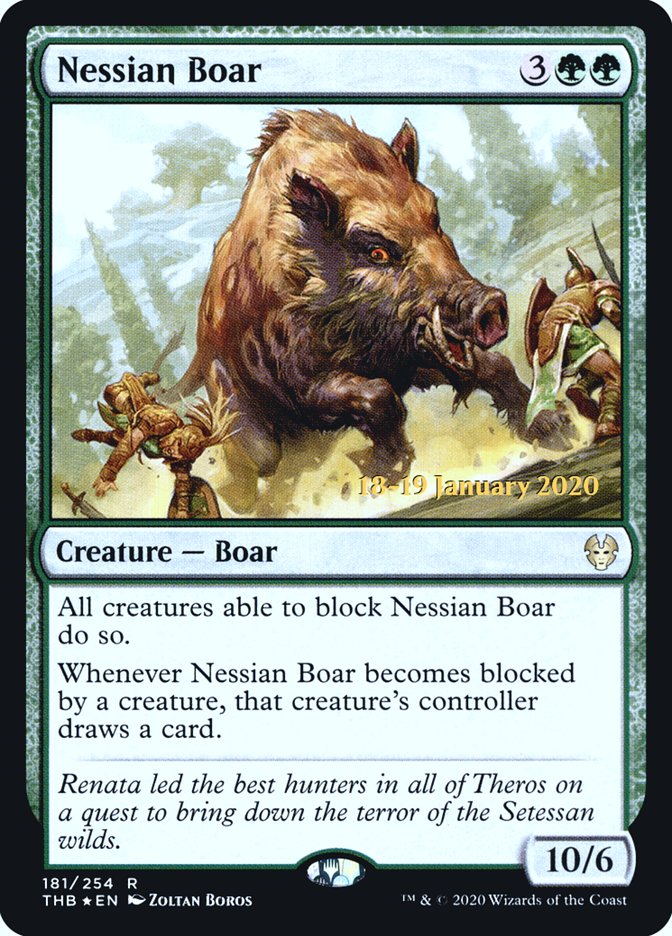 Nessian Boar [Theros Beyond Death Prerelease Promos] | Tables and Towers