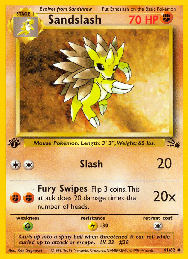 Sandslash (41/62) [Fossil 1st Edition] | Tables and Towers