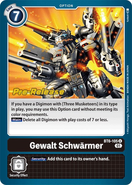 Gewalt Schwarmer [BT6-105] [Double Diamond Pre-Release Cards] | Tables and Towers