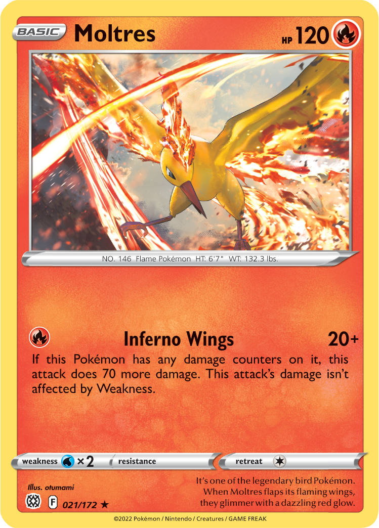 Moltres (021/172) (Theme Deck Exclusive) [Sword & Shield: Brilliant Stars] | Tables and Towers