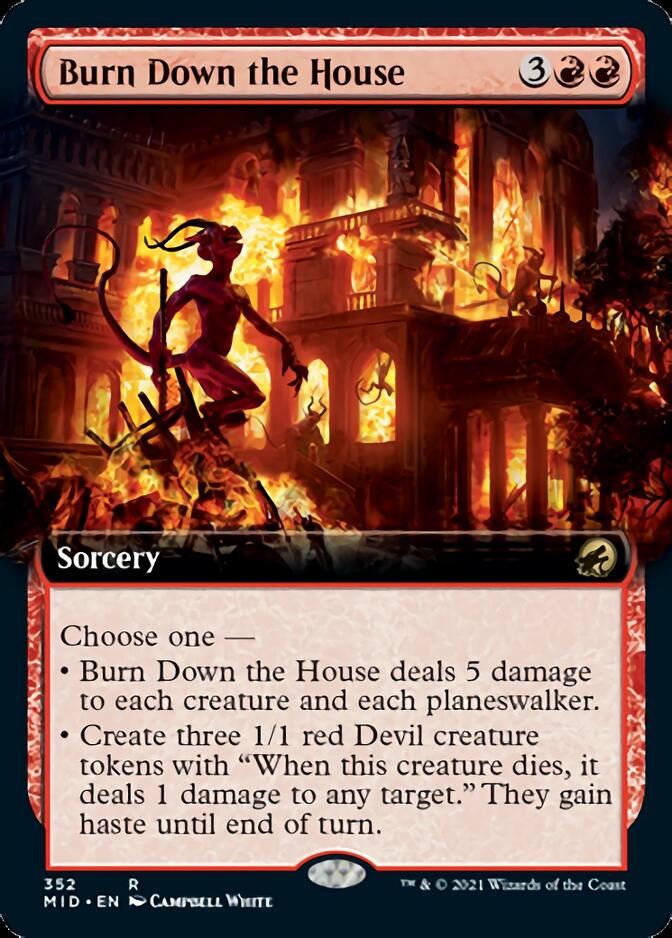 Burn Down the House (Extended Art) [Innistrad: Midnight Hunt] | Tables and Towers