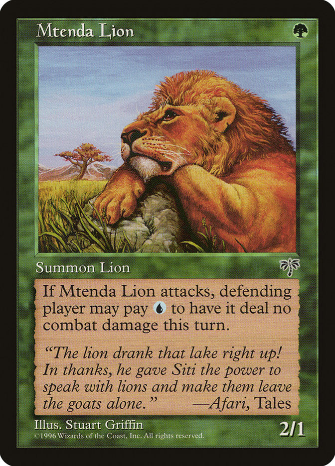 Mtenda Lion [Mirage] | Tables and Towers