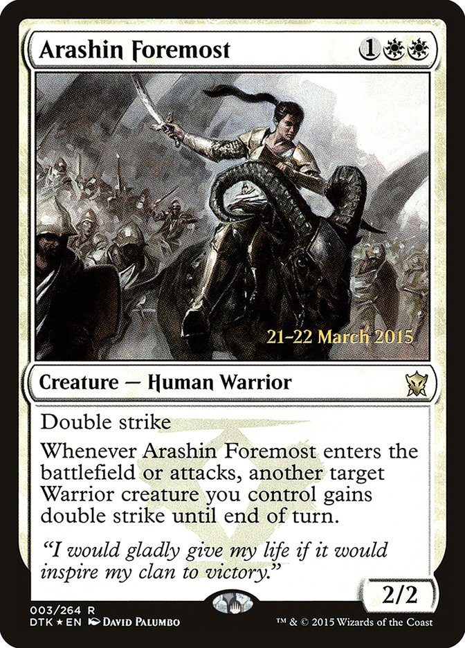 Arashin Foremost [Dragons of Tarkir Prerelease Promos] | Tables and Towers