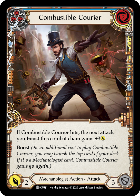 Combustible Courier (Blue) [CRU111] (Crucible of War)  1st Edition Normal | Tables and Towers