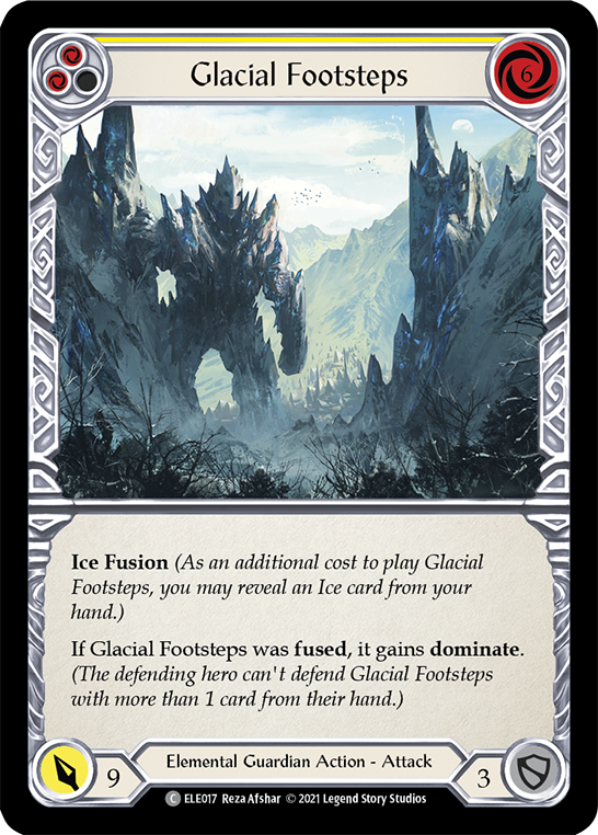 Glacial Footsteps (Yellow) [ELE017] (Tales of Aria)  1st Edition Rainbow Foil | Tables and Towers