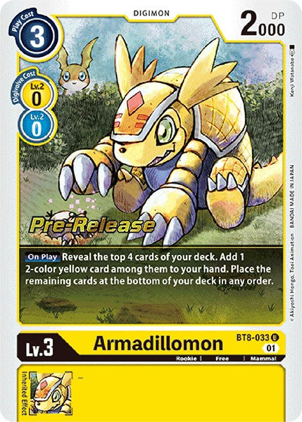 Armadillomon [BT8-033] [New Awakening Pre-Release Cards] | Tables and Towers