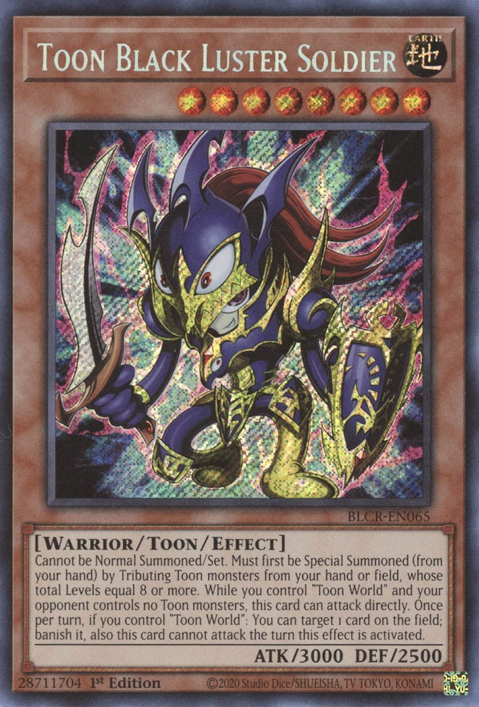 Toon Black Luster Soldier [BLCR-EN065] Secret Rare | Tables and Towers