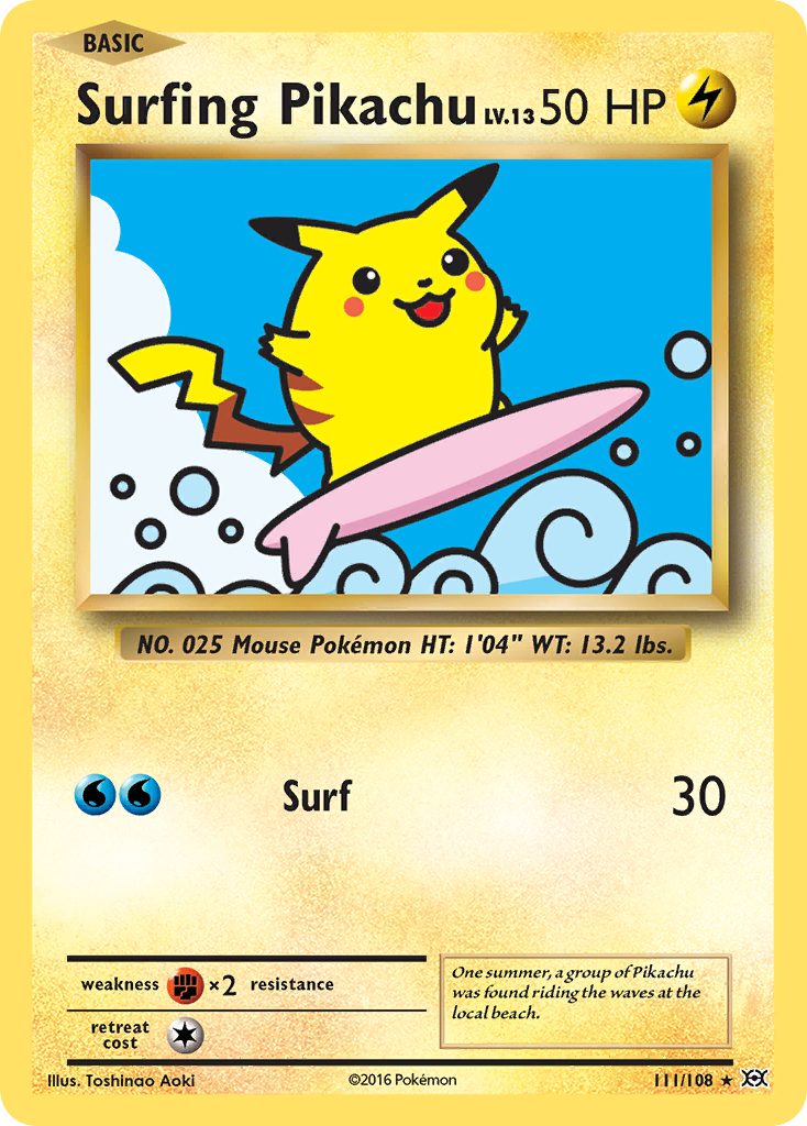 Surfing Pikachu (111/108) [XY: Evolutions] | Tables and Towers