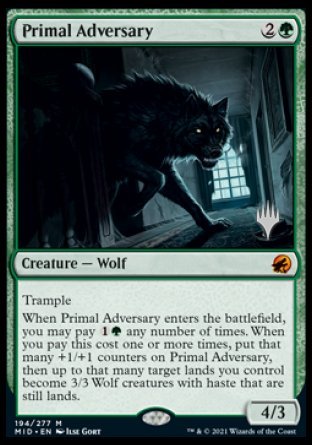 Primal Adversary (Promo Pack) [Innistrad: Midnight Hunt Promos] | Tables and Towers