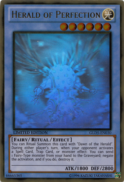 Herald of Perfection [GLD5-EN030] Ghost/Gold Rare | Tables and Towers