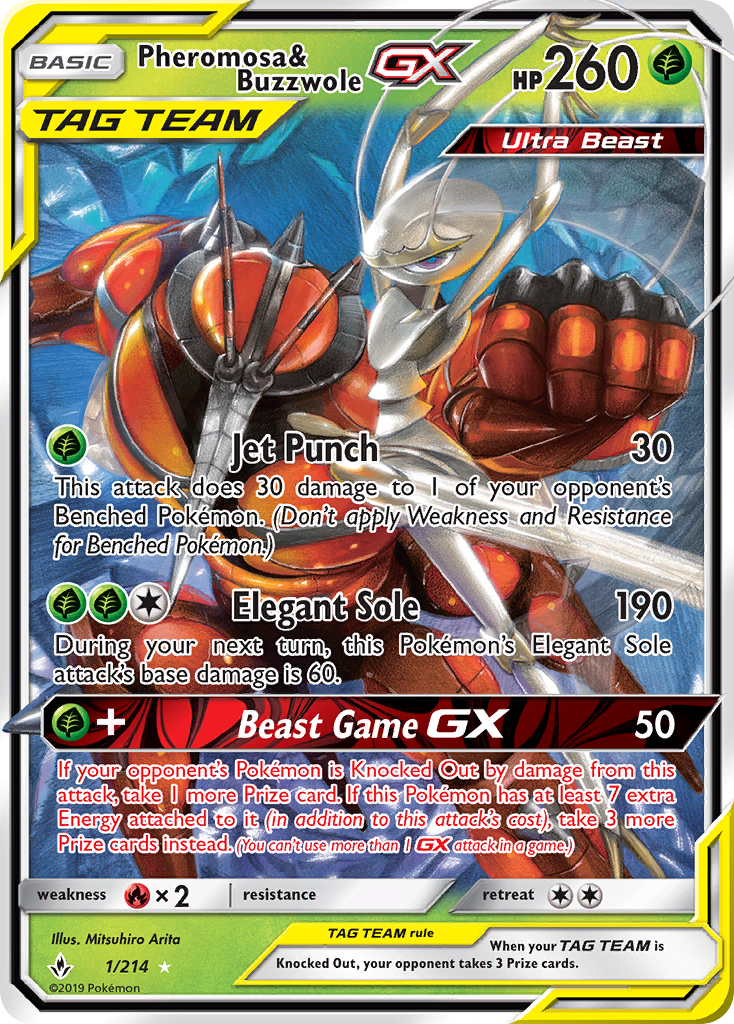 Pheromosa & Buzzwole GX (1/214) [Sun & Moon: Unbroken Bonds] | Tables and Towers