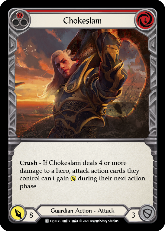 Chokeslam (Red) [CRU035] (Crucible of War)  1st Edition Rainbow Foil | Tables and Towers