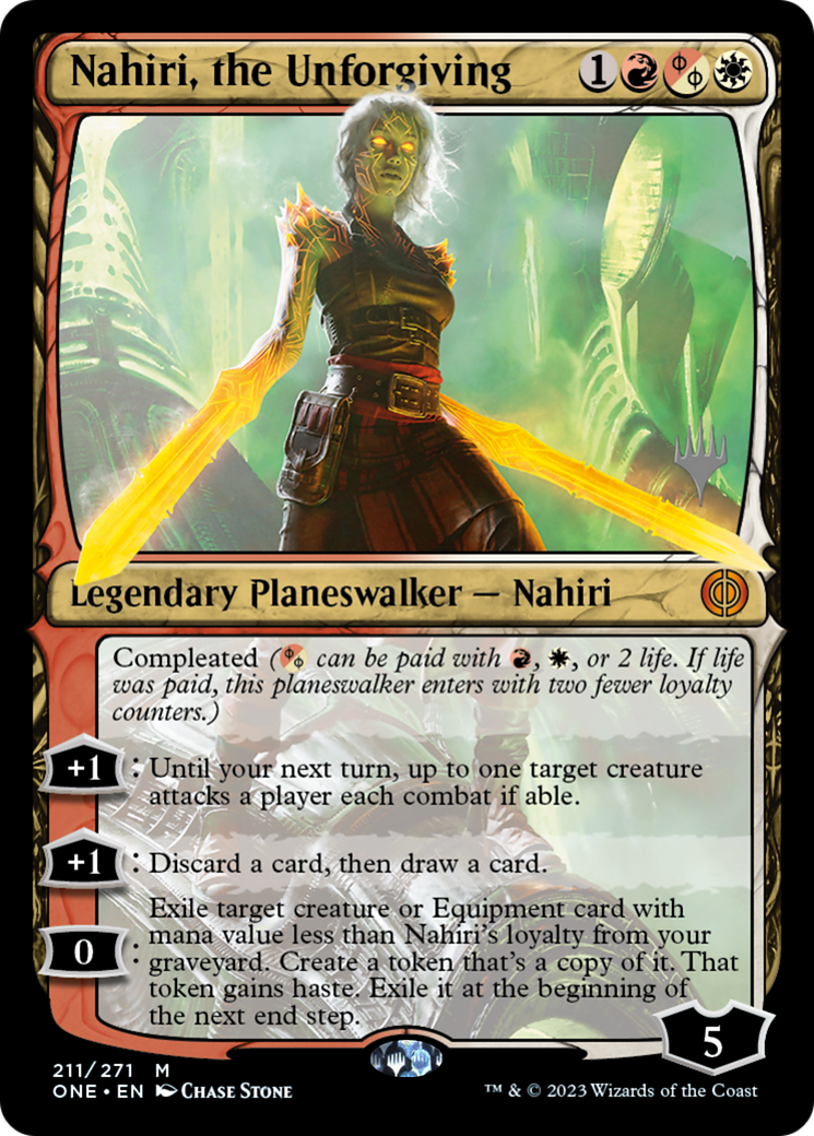 Nahiri, the Unforgiving (Promo Pack) [Phyrexia: All Will Be One Promos] | Tables and Towers