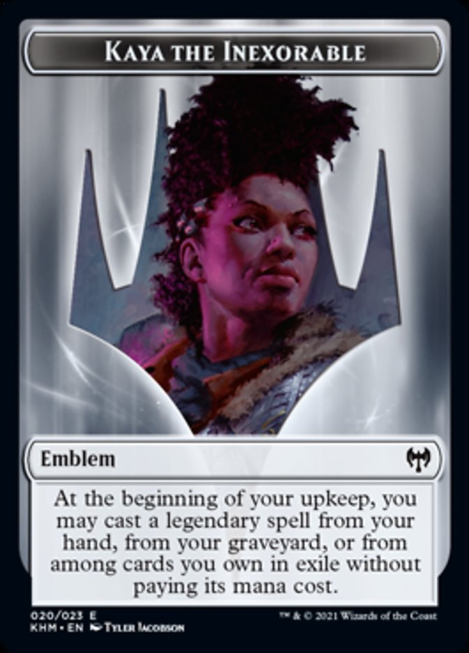 Kaya the Inexorable Emblem [Kaldheim Tokens] | Tables and Towers