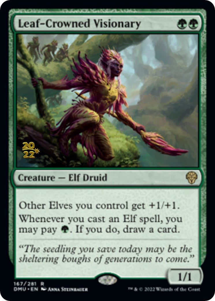 Leaf-Crowned Visionary [Dominaria United Prerelease Promos] | Tables and Towers