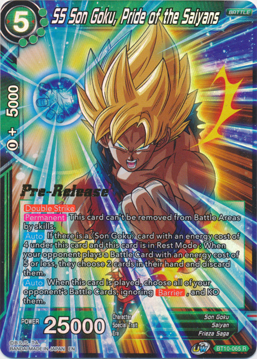 SS Son Goku, Pride of the Saiyans (BT10-065) [Rise of the Unison Warrior Prerelease Promos] | Tables and Towers