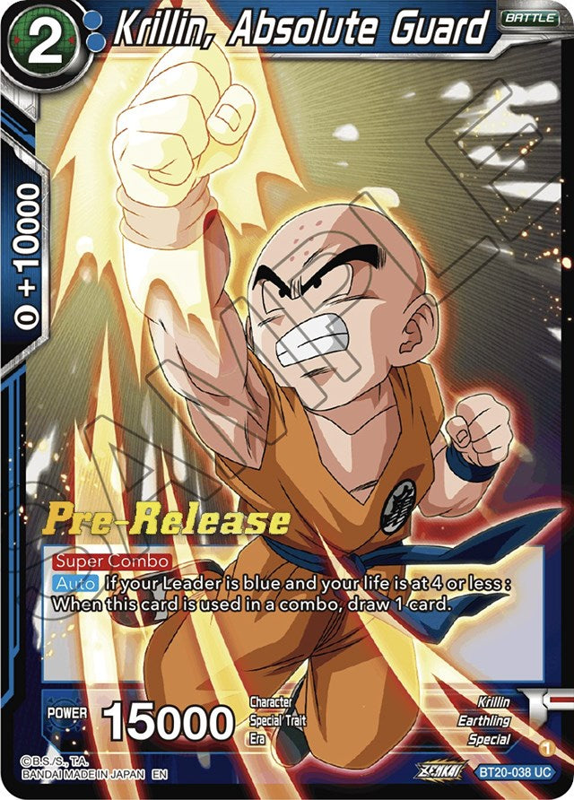 Krillin, Absolute Guard (BT20-038) [Power Absorbed Prerelease Promos] | Tables and Towers