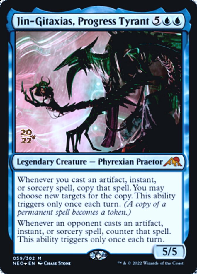 Jin-Gitaxias, Progress Tyrant [Kamigawa: Neon Dynasty Prerelease Promos] | Tables and Towers