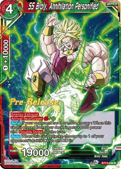 SS Broly, Annihilation Personified (BT15-144) [Saiyan Showdown Prerelease Promos] | Tables and Towers