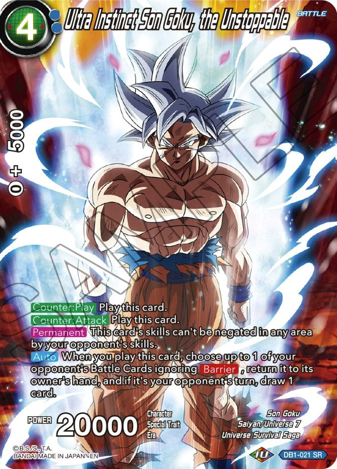 Ultra Instinct Son Goku, the Unstoppable (DB1-021) [Theme Selection: History of Son Goku] | Tables and Towers