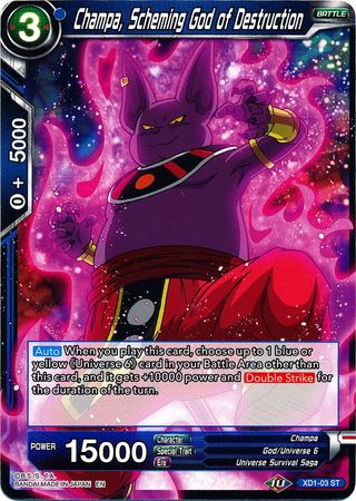 Champa, Scheming God of Destruction (XD1-03) [Assault of the Saiyans] | Tables and Towers